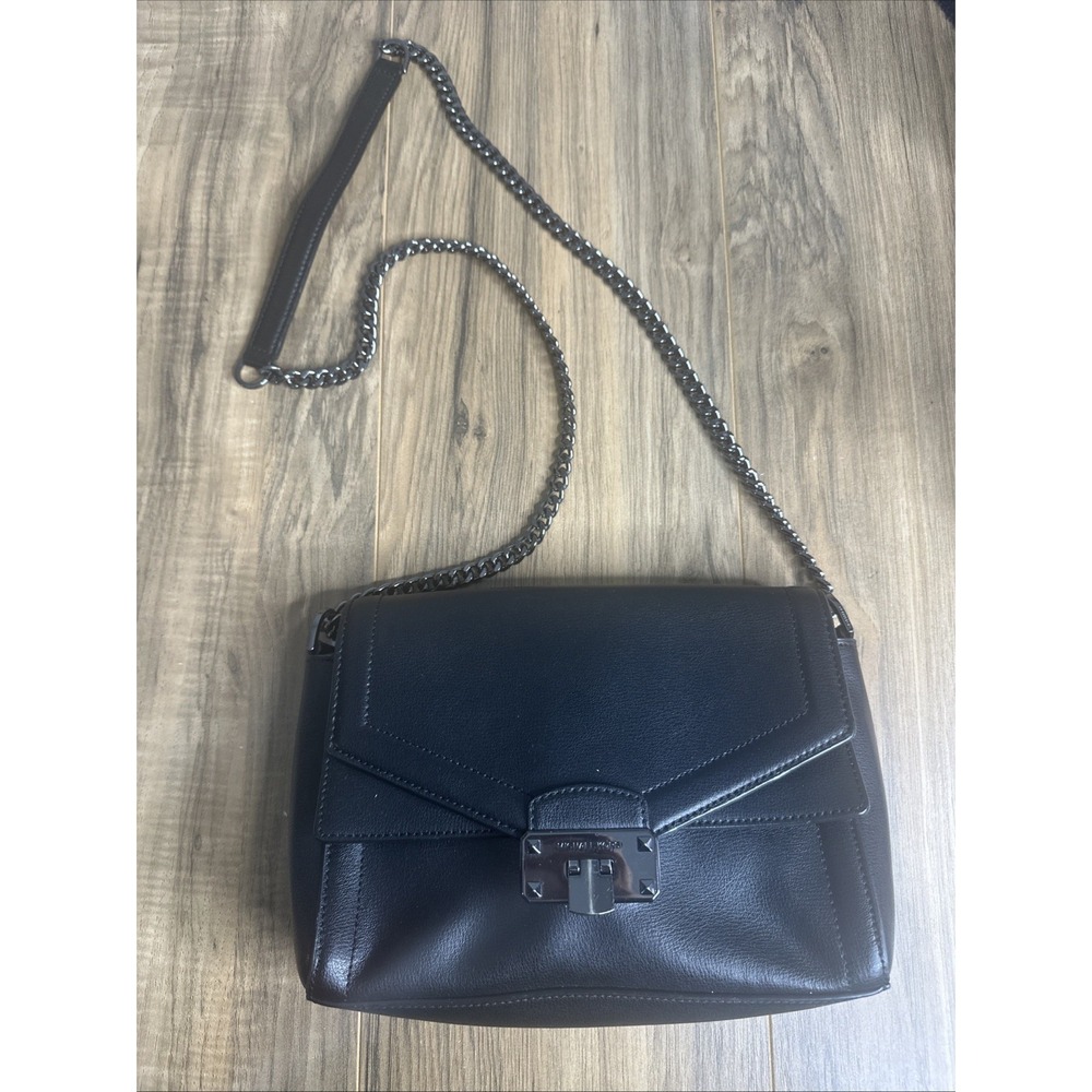 Michael Kors Women's Crossbody Purse Black‎ Chain Strap